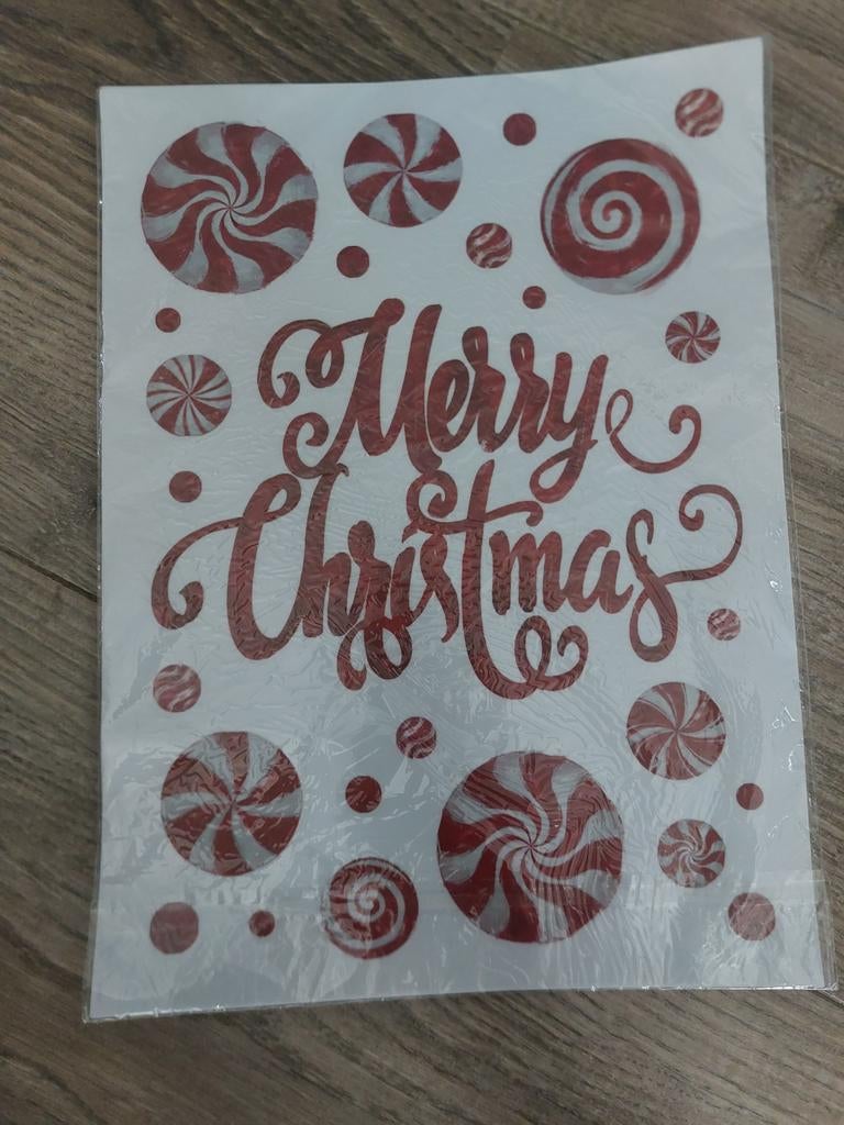 Kerst raam stickers 8 vellen dubbelzijdig design, Ophalen, Nieuw