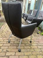 4 Label Donna Rock stoelen donker bruin leer, Ophalen, Bruin, Leer, Vier