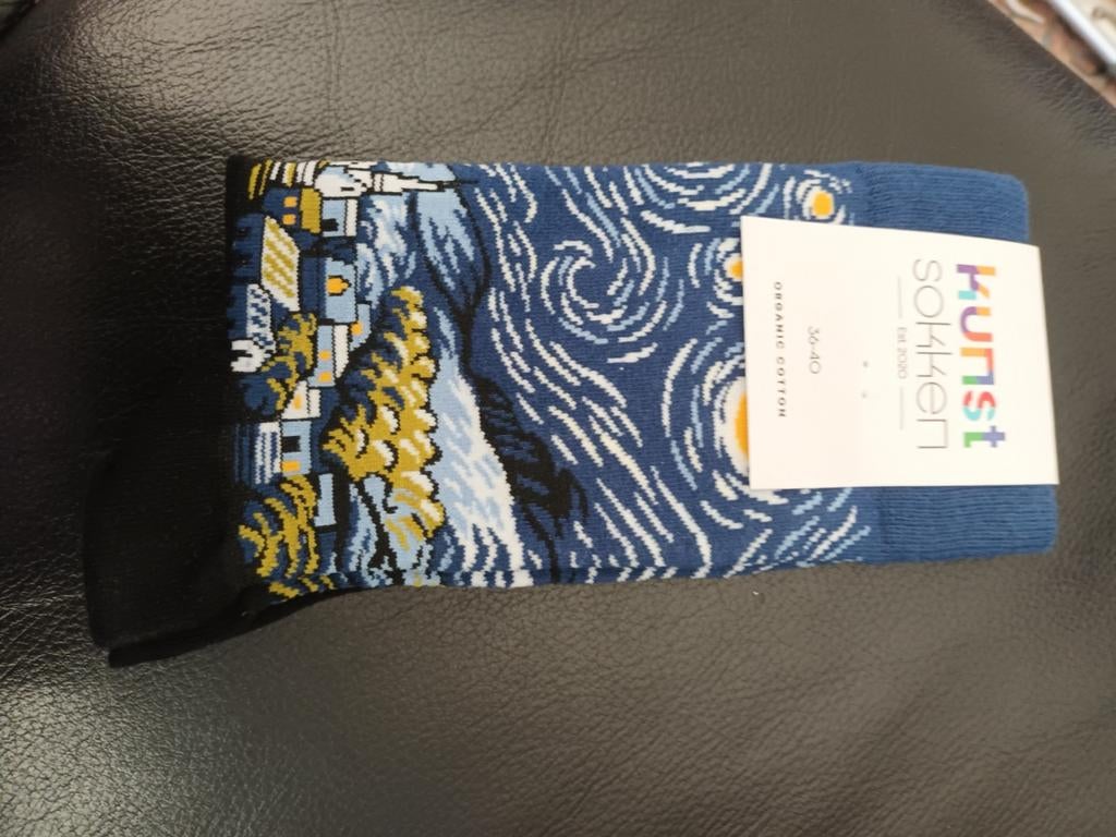 Nieuwe Van Gogh Sokken - Sterrennacht Design, Sokken en Kniesokken, Blauw, Kunst Sokken, Maat 35 t/m 38