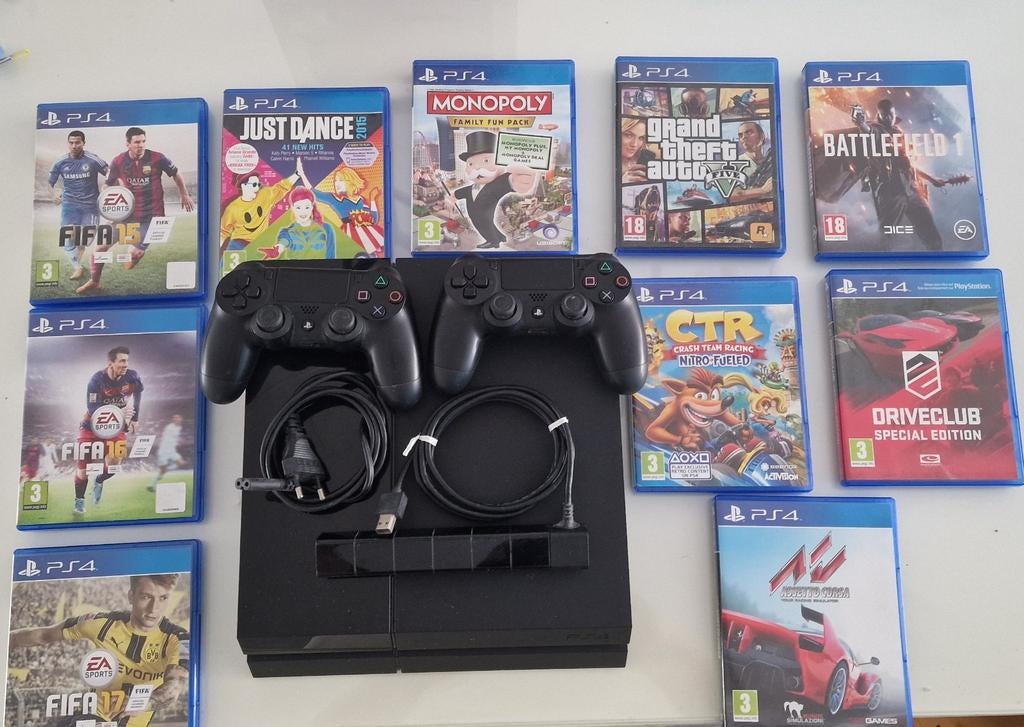 PS4 3.84TB ssd, 2 controllers, 10 spellen, camera, Spelcomputers en Games, Spelcomputers | Sony PlayStation 4, Ophalen, Zo goed als nieuw