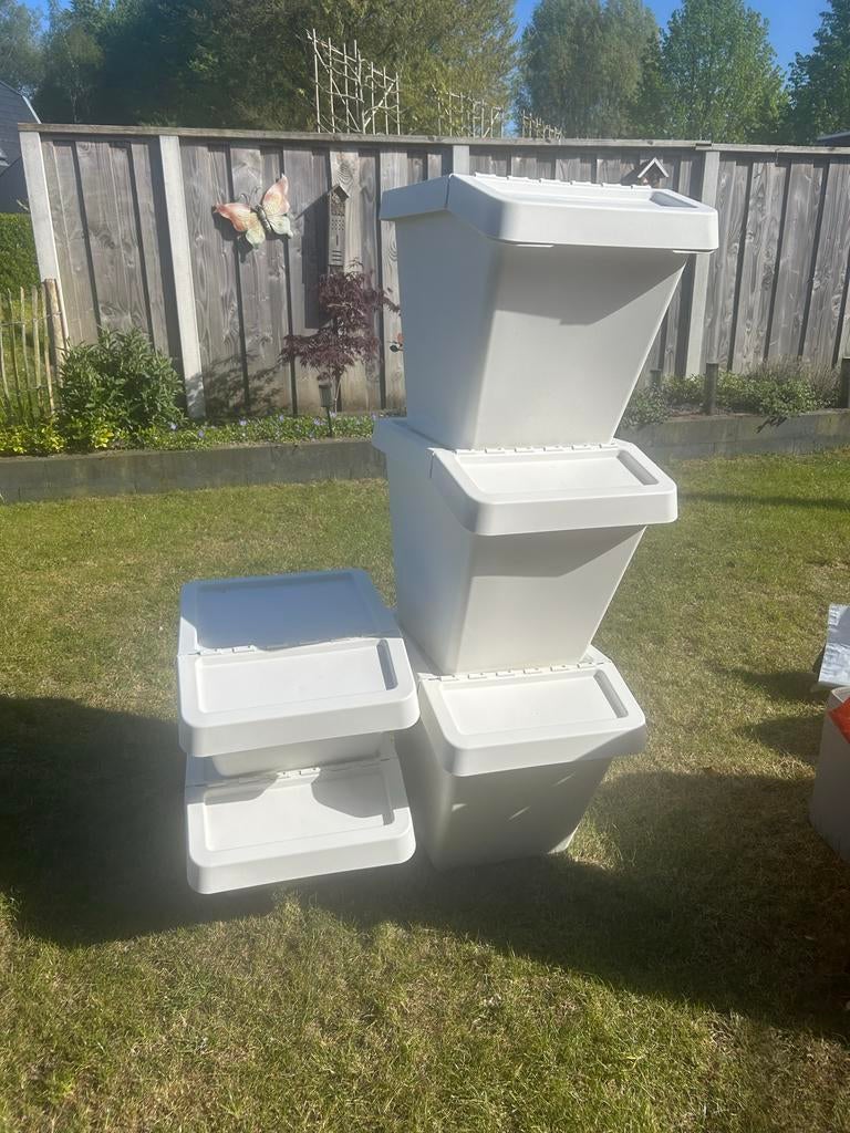 IKEA Sortera wit balken - 5 stuks met deksel, Ophalen, Kunststof, Gebruikt, Mand
