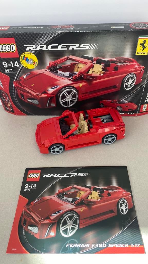 Lego 8671 Racers Ferrari F430 Spider 1:17 + Doos, Kinderen en Baby's, Speelgoed | Duplo en Lego, Ophalen of Verzenden, Zo goed als nieuw