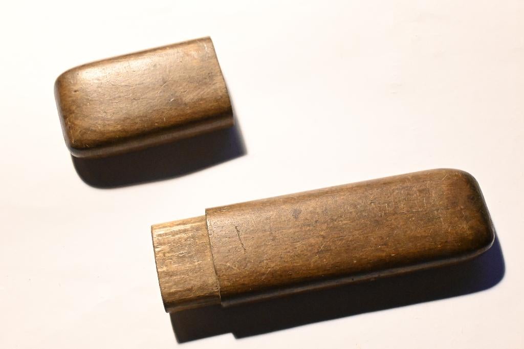 optiek houten brillenkoker ca 1900 bril etui, Ophalen of Verzenden