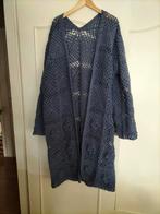 Nieuw gehaakt lang vest Jeans blauw., Ophalen of Verzenden, Nieuw, Blauw, Trui of Vest