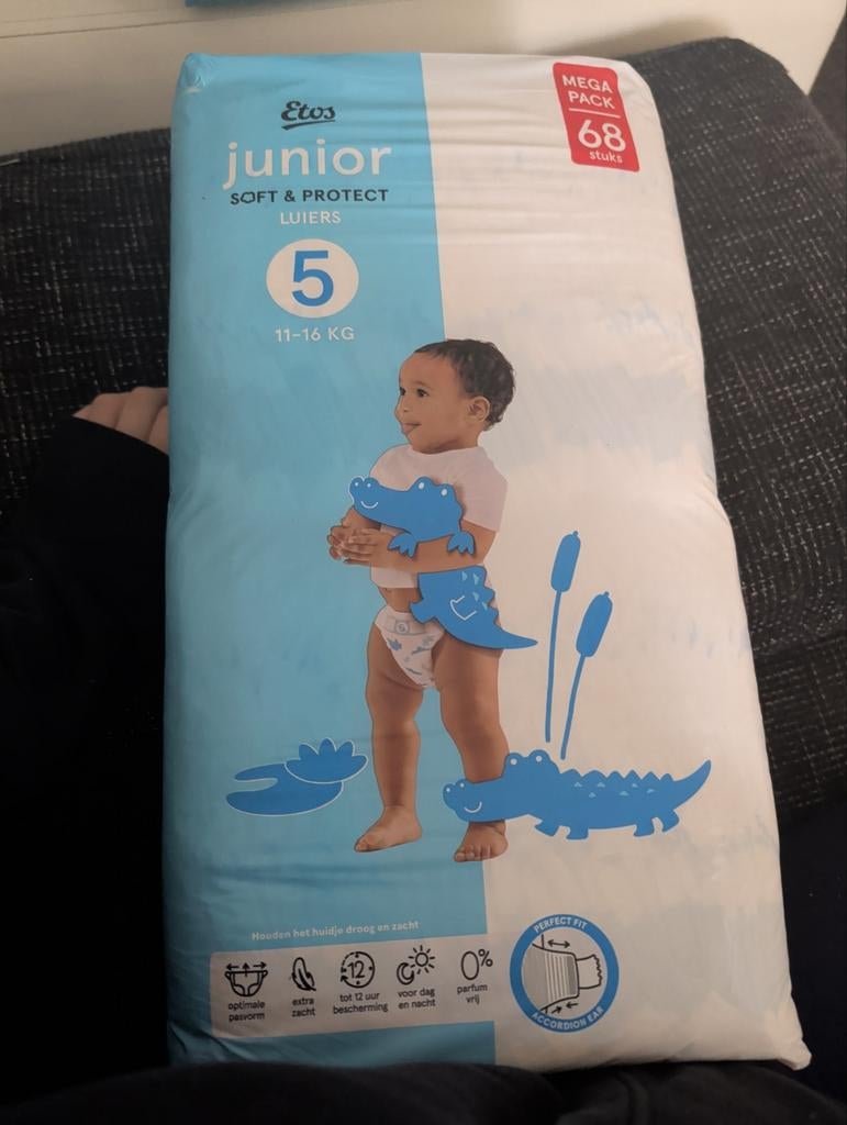 Etos luiers maat 5, 68 stuks, Ophalen of Verzenden