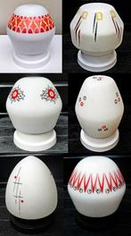 9x Antiek / Retro Glazen Thabur Lamp Bollamp - Zie Omschr, Ophalen of Verzenden, Zo goed als nieuw, Glas