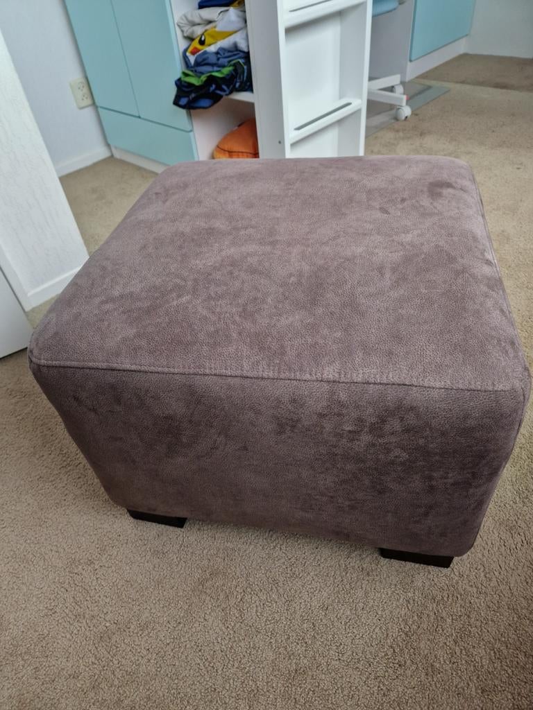 Bruine poef, Ophalen, Minder dan 50 cm, Vierkant, Minder dan 50 cm