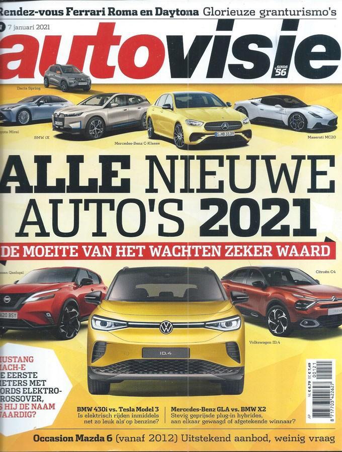 Autovisie 1 2021 : Ford Mustang - BMW X2 / 430i - Ferrari, Boeken, Auto's | Folders en Tijdschriften, Gelezen, Algemeen, Ophalen of Verzenden