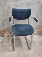 Een schuitema gispen of een de wit buisframe stoel, Ophalen, Gebruikt, Blauw, Stof