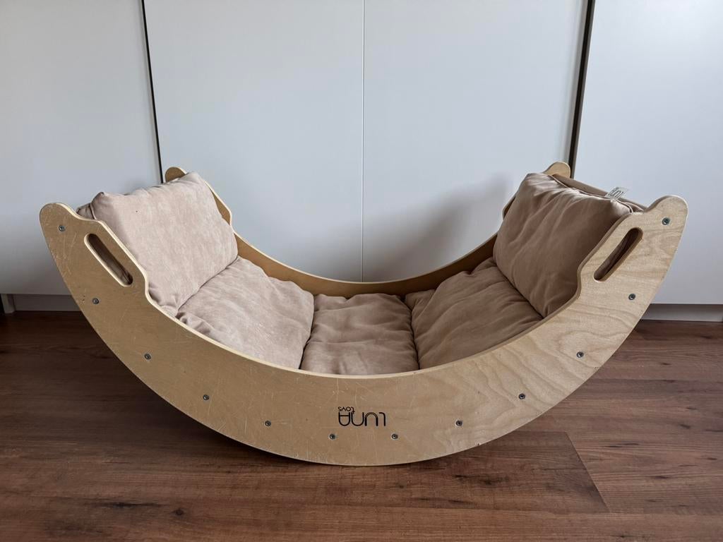 Houten klimboog inclusief beige matras kussen, Kinderen en Baby's, Ophalen, Zo goed als nieuw