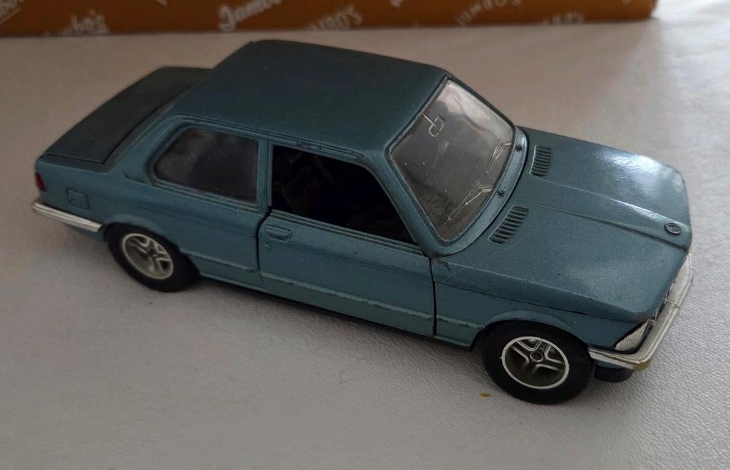 Vintage modelauto BMW 3-serie (E21) - Blauw, Overige merken, Gebruikt, 1:50 of kleiner, Auto