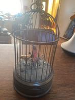 Antieke vogelkooi met mechanische zingende vogels, Ophalen of Verzenden