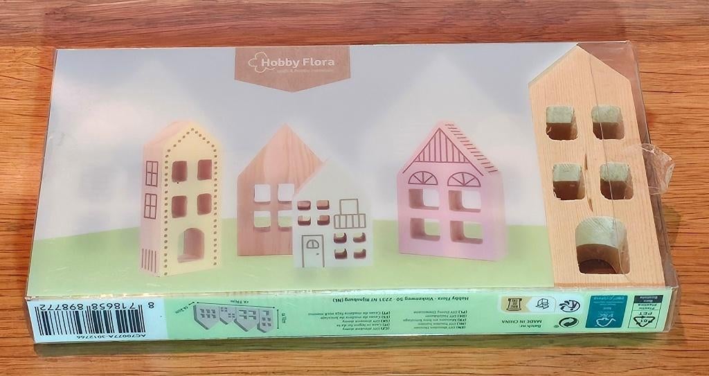 Houten huisjes om te beschilderen (nieuw), Hobby en Vrije tijd, Schilderen, Ophalen of Verzenden, Nieuw, Overige typen