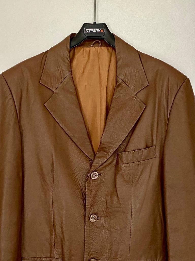 i601 Echt leren jasje mt. 50=M blazer colbert jas bruin leer, Kleding | Heren, Kostuums en Colberts, Ophalen of Verzenden, Zo goed als nieuw