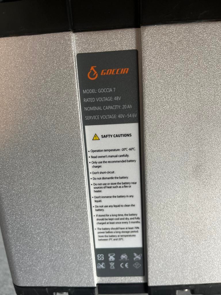 Goccia 7 E-bike Accu 48V 20Ah stuk, Ophalen, Gebruikt