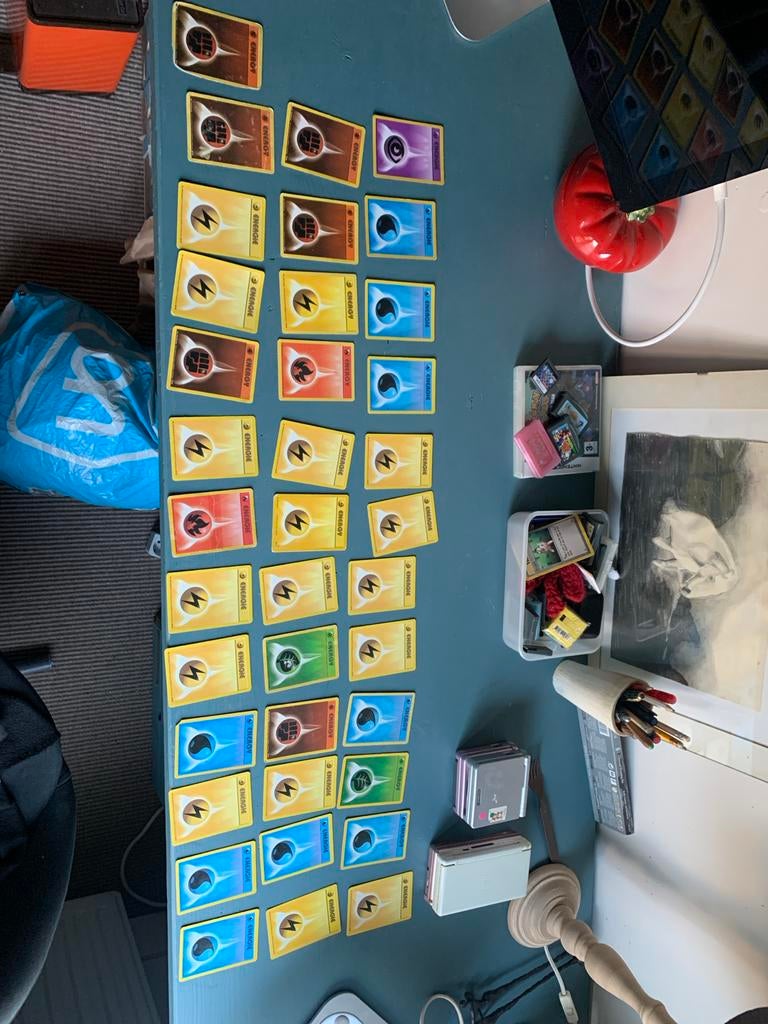 37x Pokémon Energy kaarten (1999) - Diverse types, Ophalen of Verzenden, Gebruikt, Meerdere kaarten