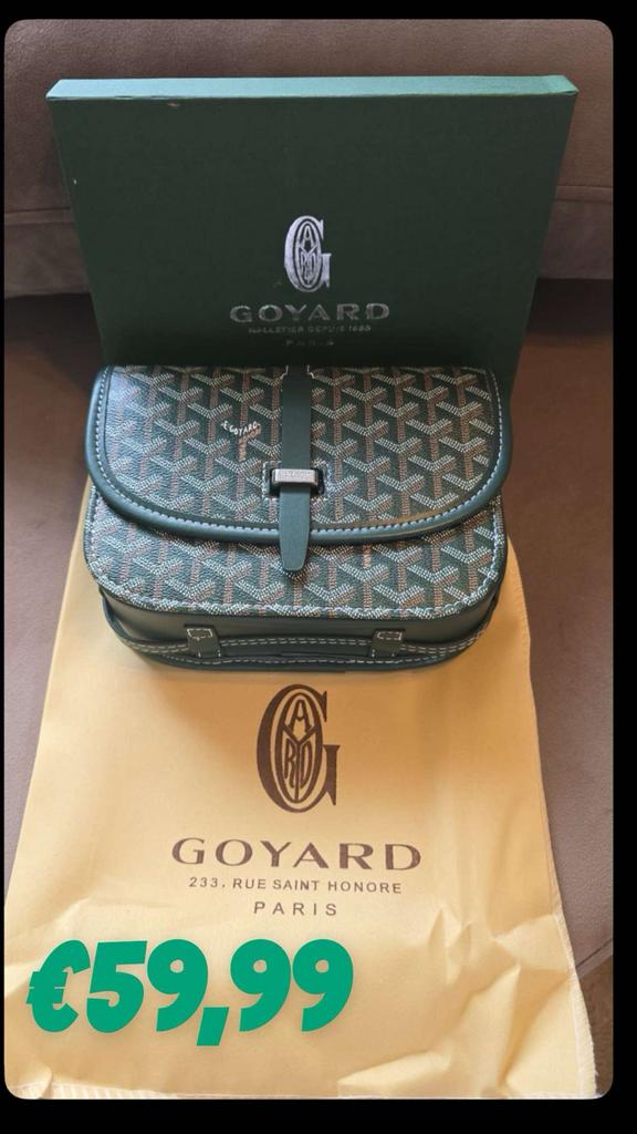 Groene Goyard handtas, Sieraden, Tassen en Uiterlijk, Tassen | Schoudertassen, Ophalen of Verzenden, Gebruikt, Groen, Overige merken