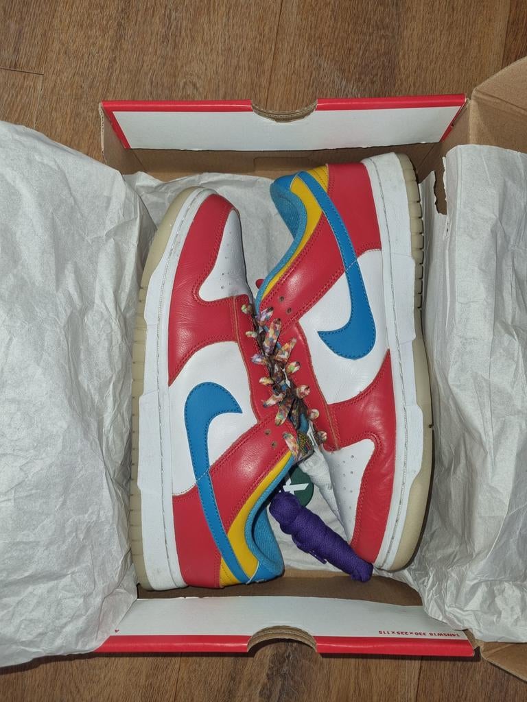 Nike Dunk Low QS Habanero Red/Laser Blue-White - Maat 43, Overige kleuren, Nike, Ophalen of Verzenden, Sneakers of Gympen