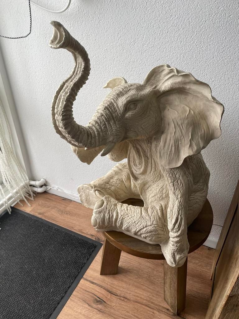 Groot Olifant beeld, Ophalen of Verzenden, Zo goed als nieuw, Wild dier, Beeldje of Figuurtje