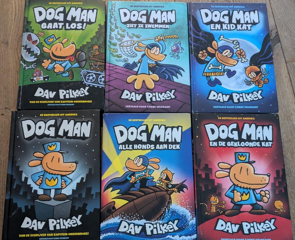 DOG MAN boeken (6 harde kaften), Boeken, Kinderboeken | Jeugd | onder 10 jaar, Fictie algemeen, Dav Pilkey, Ophalen, Gelezen