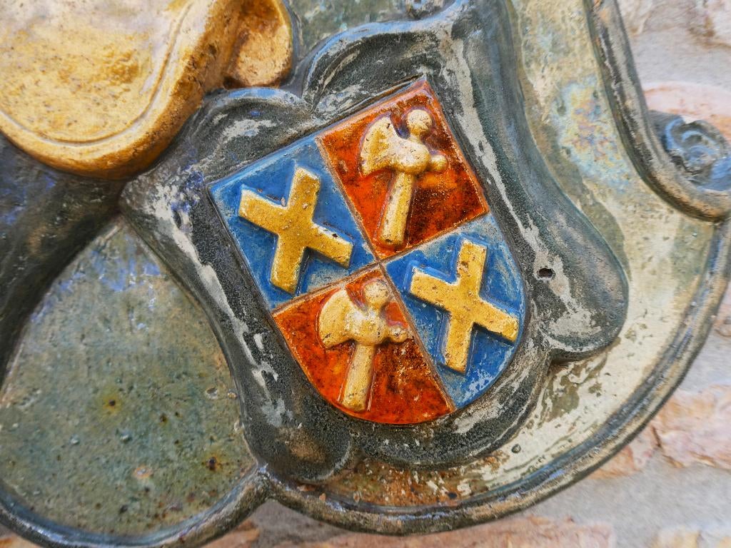 Gevelsteen wapenschild Ridderhelm Heraldiek RIT Tegelen, Antiek en Kunst, Ophalen of Verzenden