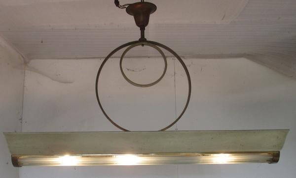 schitterende art deco lamp glazen tubes  à la Jean Perzel, Ophalen