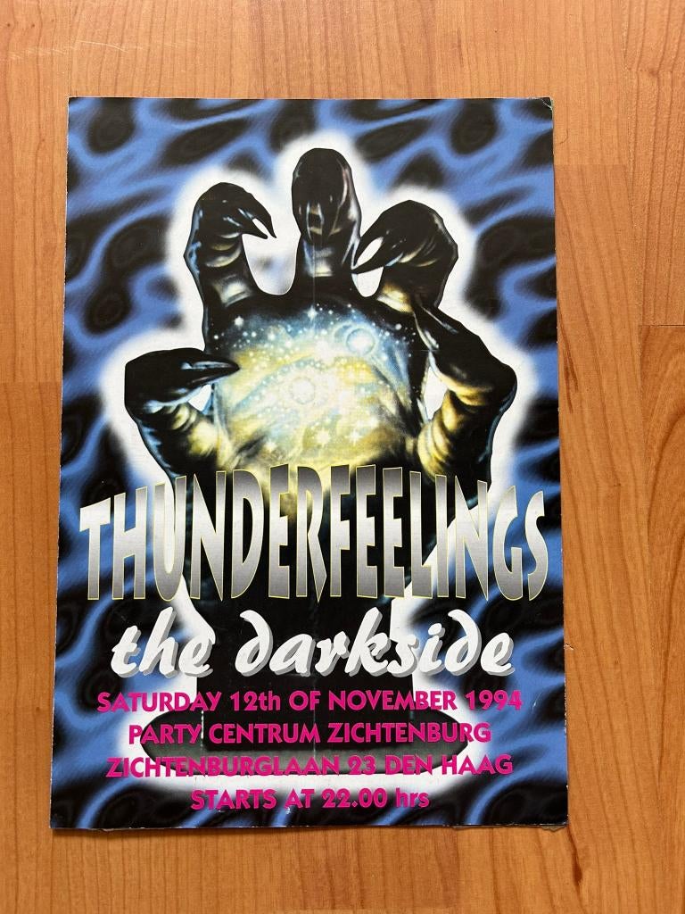 House Flyer - "Thunderfeelings - The Darkside" - Den Haag, Ophalen, A4 of kleiner, Muziek, Rechthoekig Staand