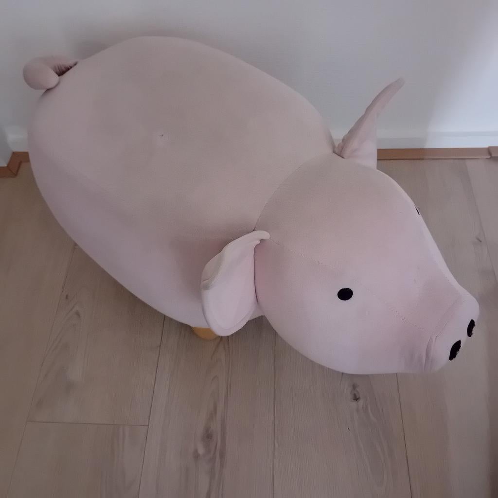 Roze Varken Poef / Voetenbankje / kruk, Huis en Inrichting, Banken | Voetenbanken en Poefen, Ophalen, Speels, Kinderkamer, Dieren