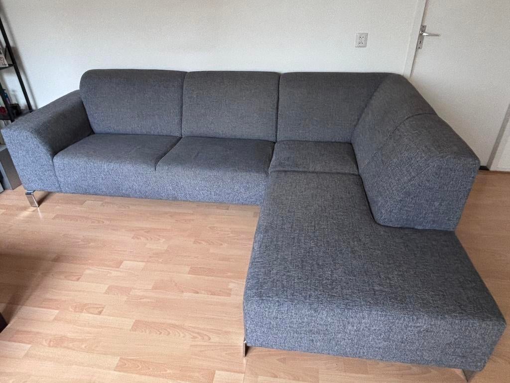 Hoekbank - break antraciet met chaise longue, Ophalen, Gebruikt, Hoekbank, Vierpersoons of meer