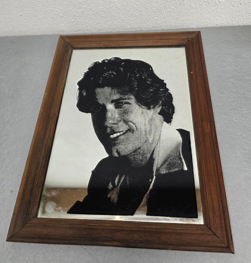 Vintage Spiegel met afbeelding van John Travolta, Verzamelen, Ophalen of Verzenden, Huis en Inrichting