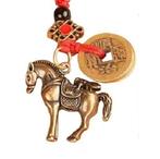 Messing hanger met Paardje + Geluksmunten, Ophalen