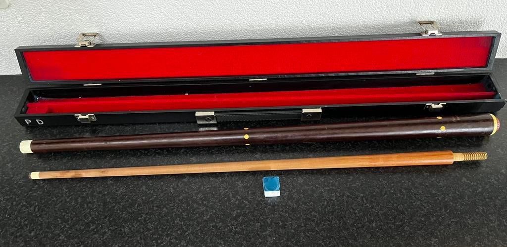 Biljartkeu met koffer, Ophalen of Verzenden, Zo goed als nieuw, Keu of Ballen