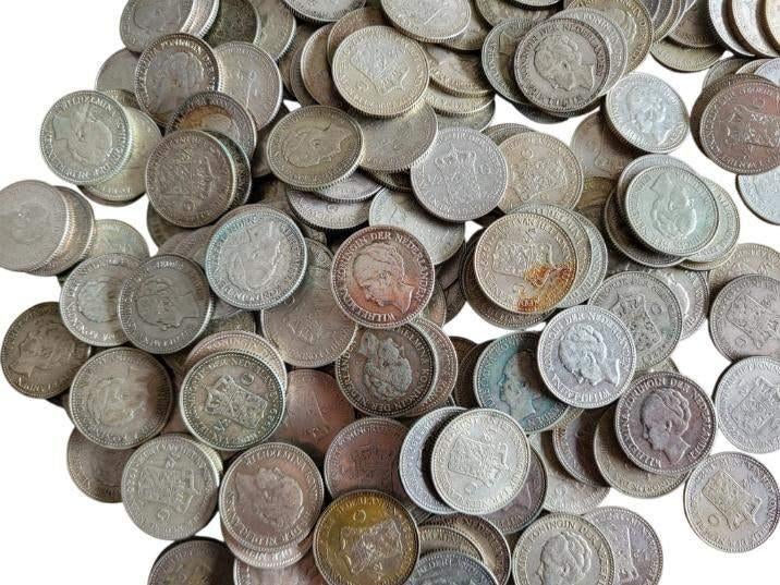 Nederland halve gulden Wilhelmina 25 stuks, Ophalen of Verzenden, Zilver
