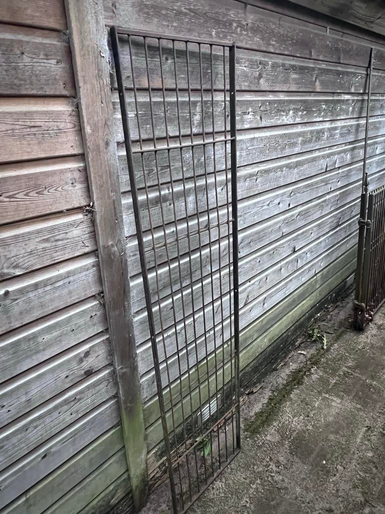 IJzeren hekwerk met spijlen 45x180cm, Ophalen, Gebruikt, IJzer, Spijlenhekwerk