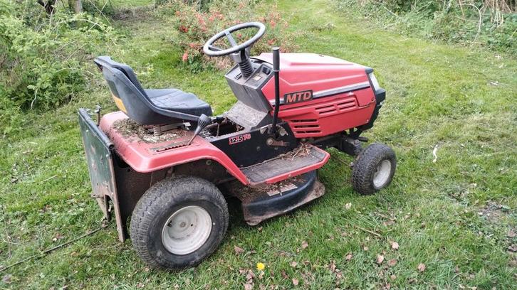 MTD 12,5 / 76 voor onderdelen of opknappen, Tuin en Terras, Zitmaaiers, Gebruikt, Minder dan 90 cm, Elektrische starter, Opvangzak