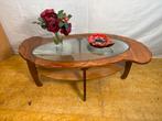 Gratis bezorging!MidCentury Retro Vintage TeakSalontafel1960, Gebruikt, 100 tot 150 cm, -, Glas