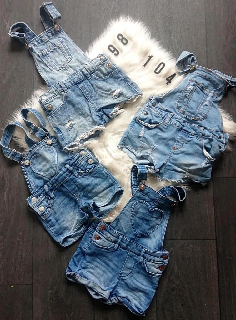 Bundel tuinbroeken kort 4 stuks maat 98-104, Kinderen en Baby's, Kinderkleding | Maat 98, Ophalen of Verzenden, Gebruikt, Meisje