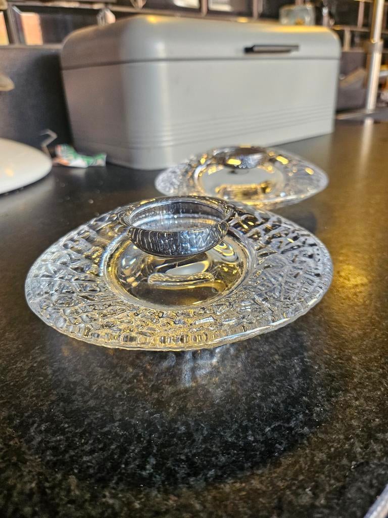 Orrefors Waxinelichthouders Glas - Set van 2, Ophalen of Verzenden
