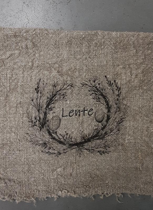 Shabby doek voorjaarskrans, Beige, Overige stijlen, Dassenburcht 60, 6191LE Beek, Nieuw