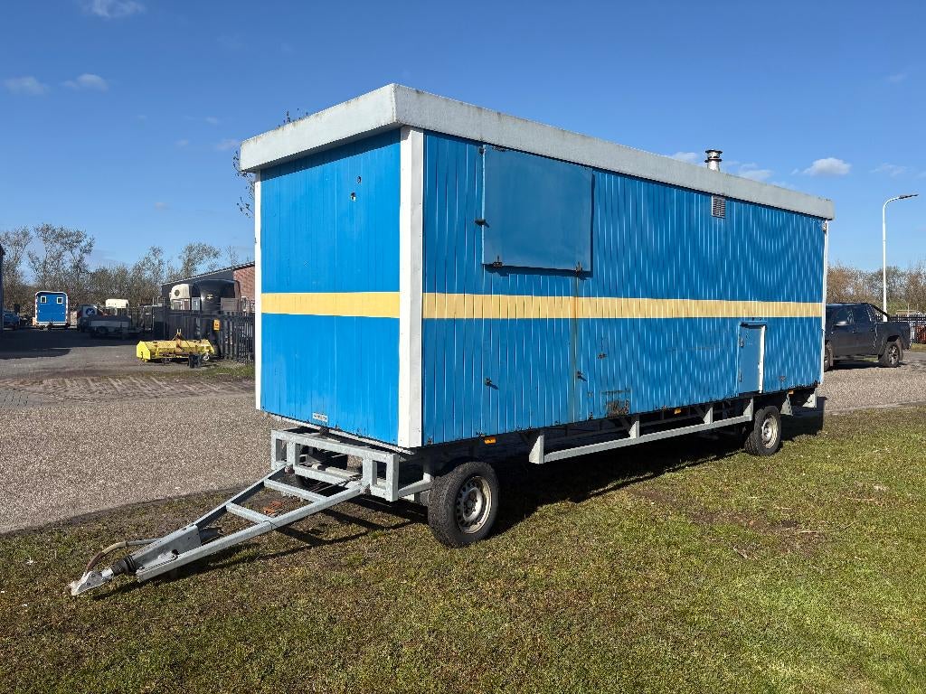 Te koop grote snelverkeer schaftwagen, schamelwagen, 6x2m!, Doe-het-zelf en Verbouw, Bouwketen en Schaftketen, Ophalen, Gebruikt