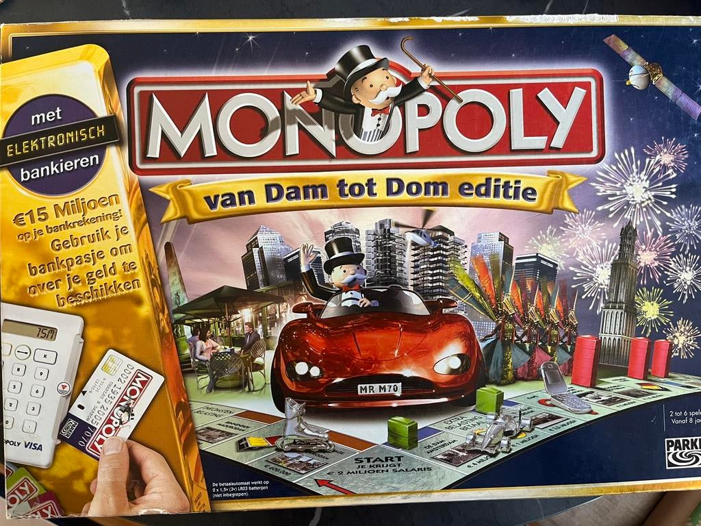 Monopoly van Dam tot Dom editie, Hobby en Vrije tijd, Gezelschapsspellen | Bordspellen, Vijf spelers of meer, Ophalen of Verzenden
