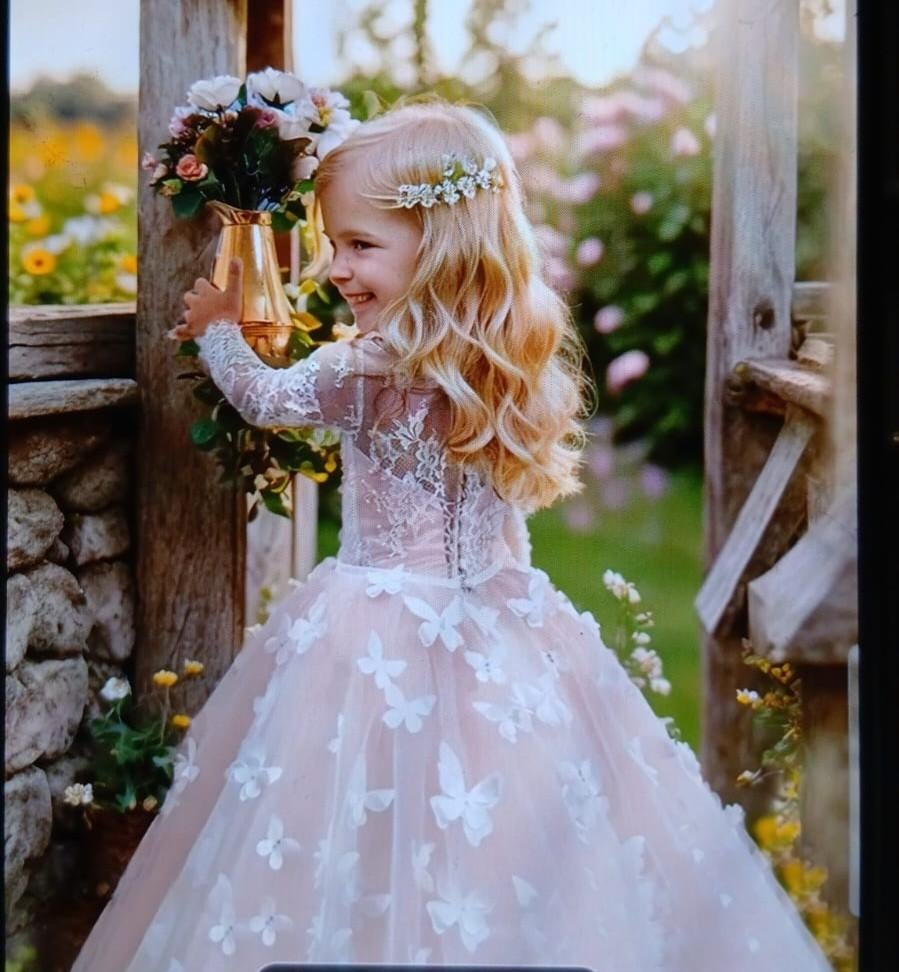 Prachtige Roze Vlinder Jurk voor Meisjes - Feest & Bruiloft, Kinderen en Baby's, Kinderkleding | Maat 140, Ophalen of Verzenden