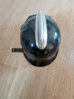 Vintage Brandweerhelm - Zwart met Zilveren Kam, Ophalen of Verzenden