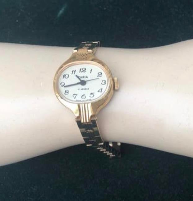 Vintage Zaria  klassieke  mechanisch Dames Horloge Jr 70, Overige merken, Overige materialen, Gebruikt, Polshorloge