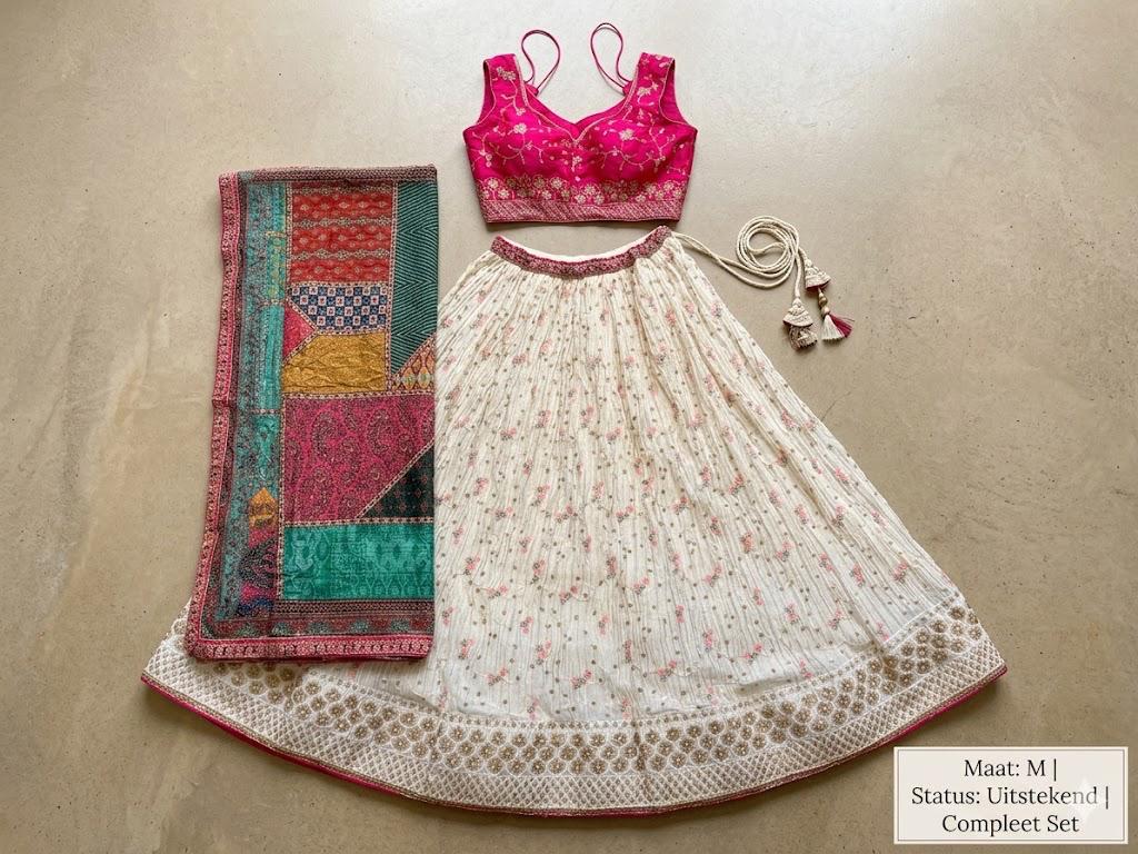 Prachtige Indiase Lehenga Choli Set - Maat M/L, Kleding | Dames, Gelegenheidskleding, Maat 38/40 (M), Overige typen, Ophalen of Verzenden