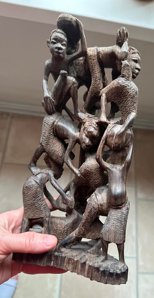 Makonde Levensboom Sculptuu, Ophalen of Verzenden