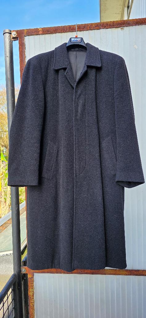 Lange jas van wol (Bijenkorf), Kleding | Heren, Jassen | Winter, Maat 52/54 (L), Bijenkorf, Ophalen of Verzenden, Grijs