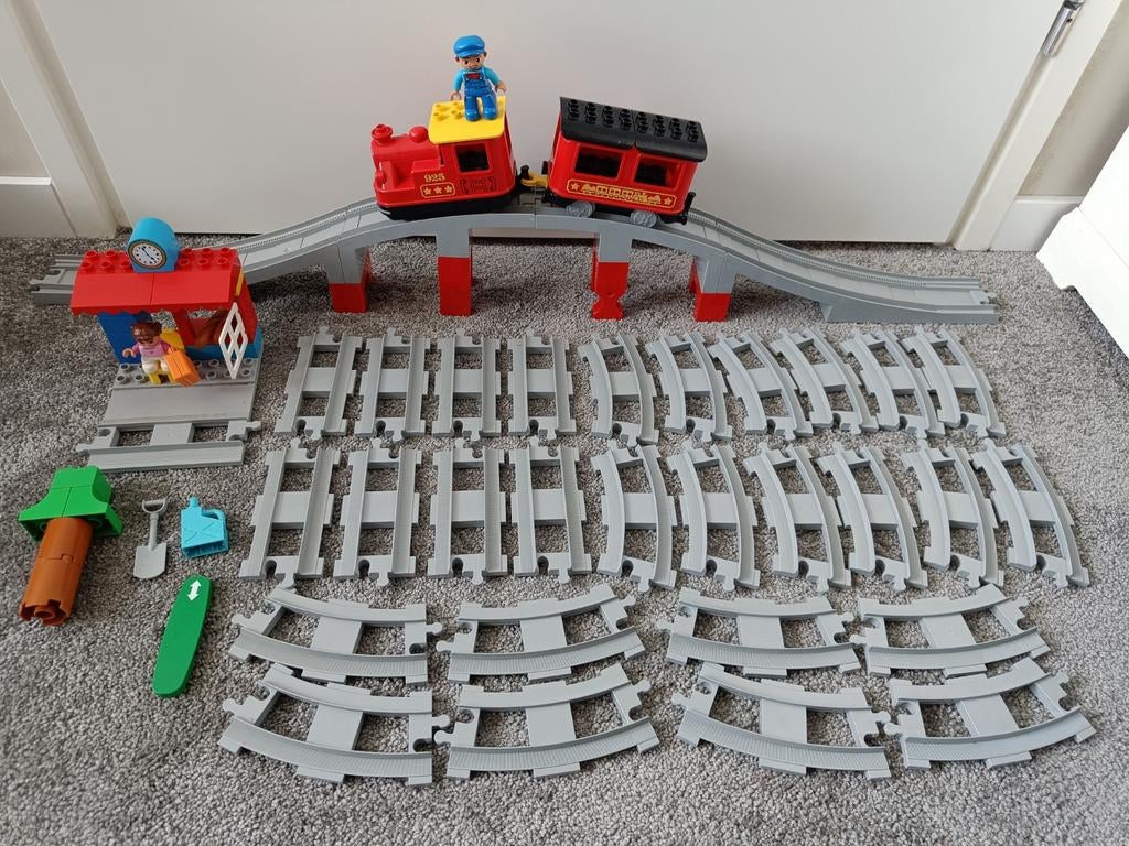 Duplo elektrische treinset met brug en veel rails, Kinderen en Baby's, Speelgoed | Duplo en Lego, Ophalen of Verzenden, Zo goed als nieuw