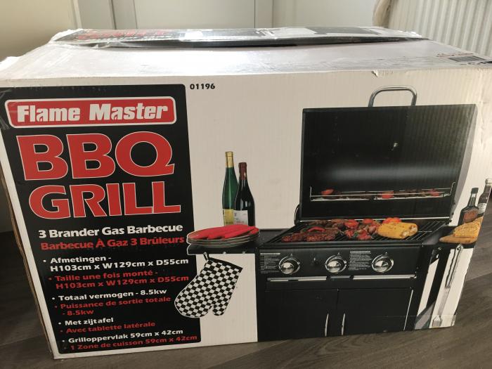 NIEUW!! Flame master 3-pits gas barbecue, Ophalen, Zo goed als nieuw