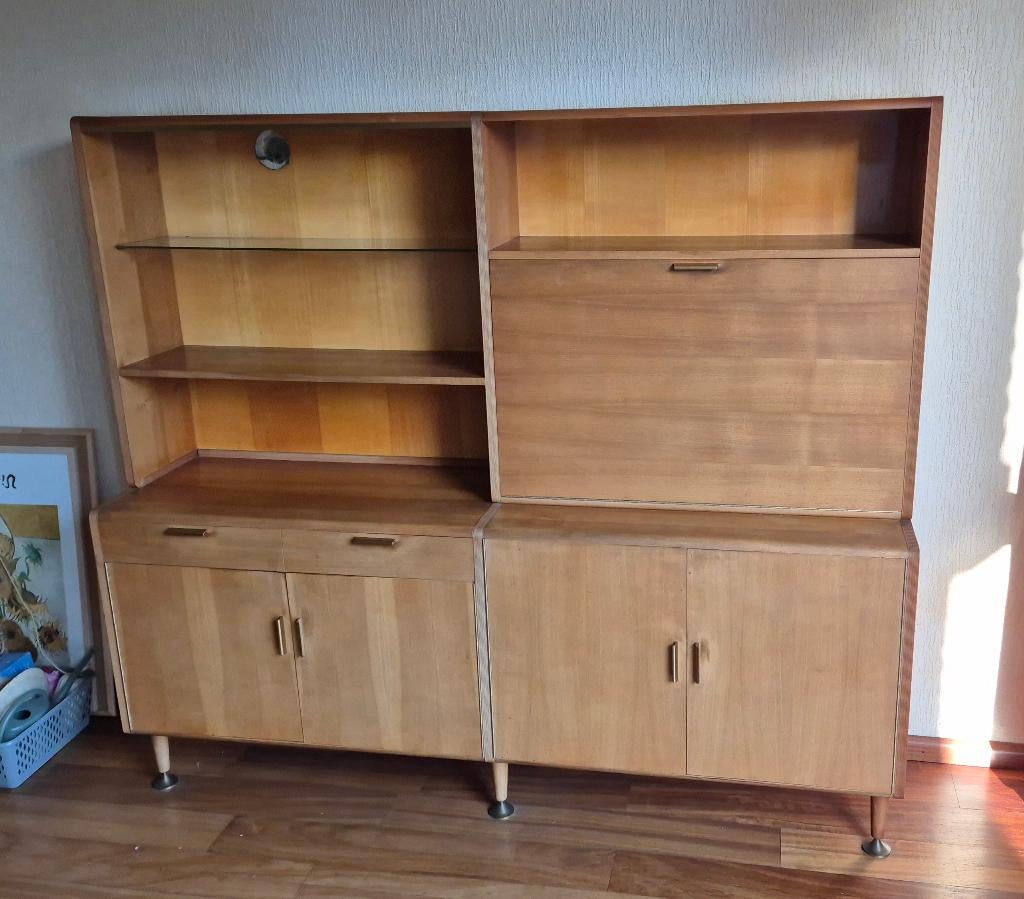 Vintage wandmeubel jaren 50 van A  A Patijn., Huis en Inrichting, Ophalen, Gebruikt, 100 tot 150 cm, 150 tot 200 cm